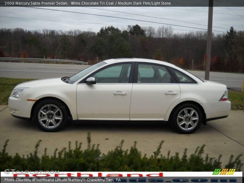 White Chocolate Tri Coat / Medium Dark Flint/Light Stone 2009 Mercury Sable Premier Sedan