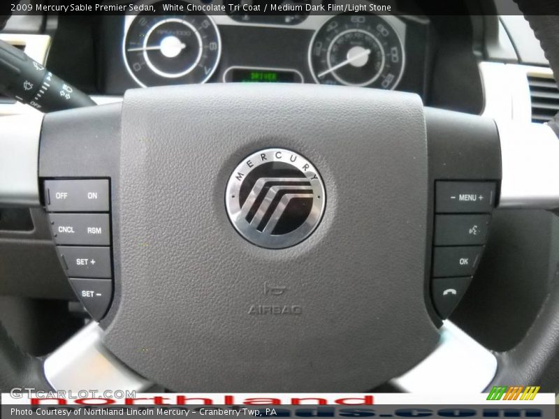 White Chocolate Tri Coat / Medium Dark Flint/Light Stone 2009 Mercury Sable Premier Sedan