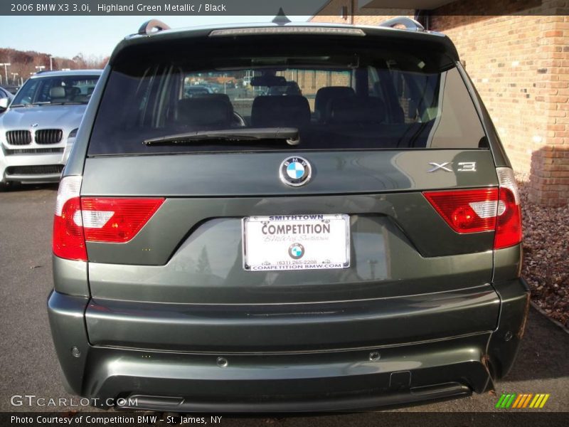 Highland Green Metallic / Black 2006 BMW X3 3.0i