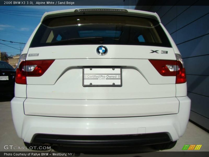 Alpine White / Sand Beige 2006 BMW X3 3.0i