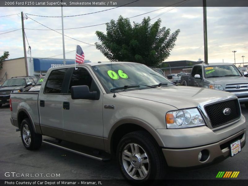 Smokestone Metallic / Tan 2006 Ford F150 Lariat SuperCrew