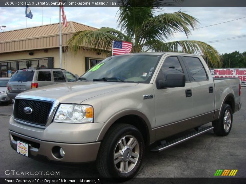 Smokestone Metallic / Tan 2006 Ford F150 Lariat SuperCrew