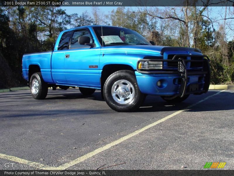 Intense Blue Pearl / Mist Gray 2001 Dodge Ram 2500 ST Quad Cab