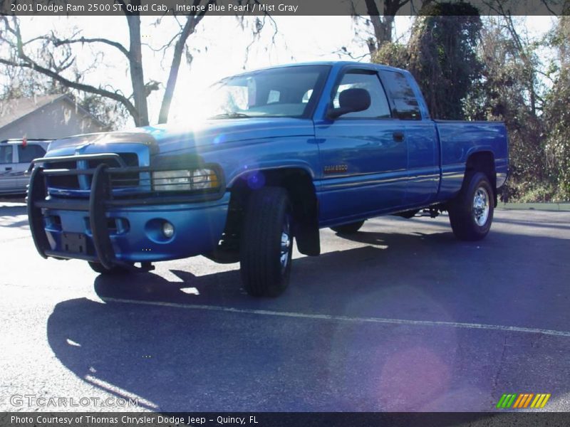 Intense Blue Pearl / Mist Gray 2001 Dodge Ram 2500 ST Quad Cab