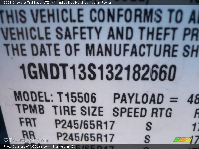 Indigo Blue Metallic / Medium Pewter 2003 Chevrolet TrailBlazer LTZ 4x4