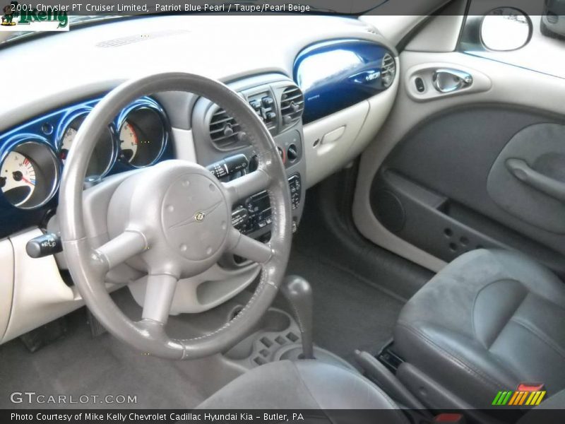Patriot Blue Pearl / Taupe/Pearl Beige 2001 Chrysler PT Cruiser Limited