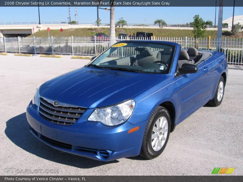 Marathon Blue Pearl / Dark Slate Gray/Light Slate Gray 2008 Chrysler Sebring LX Convertible