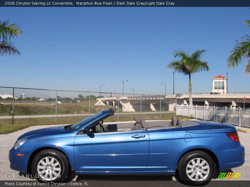 Marathon Blue Pearl / Dark Slate Gray/Light Slate Gray 2008 Chrysler Sebring LX Convertible