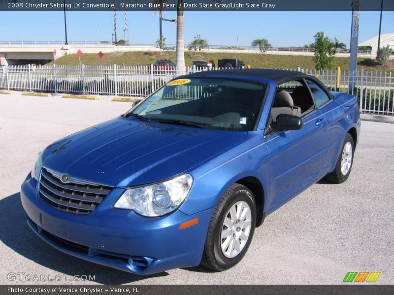 Marathon Blue Pearl / Dark Slate Gray/Light Slate Gray 2008 Chrysler Sebring LX Convertible