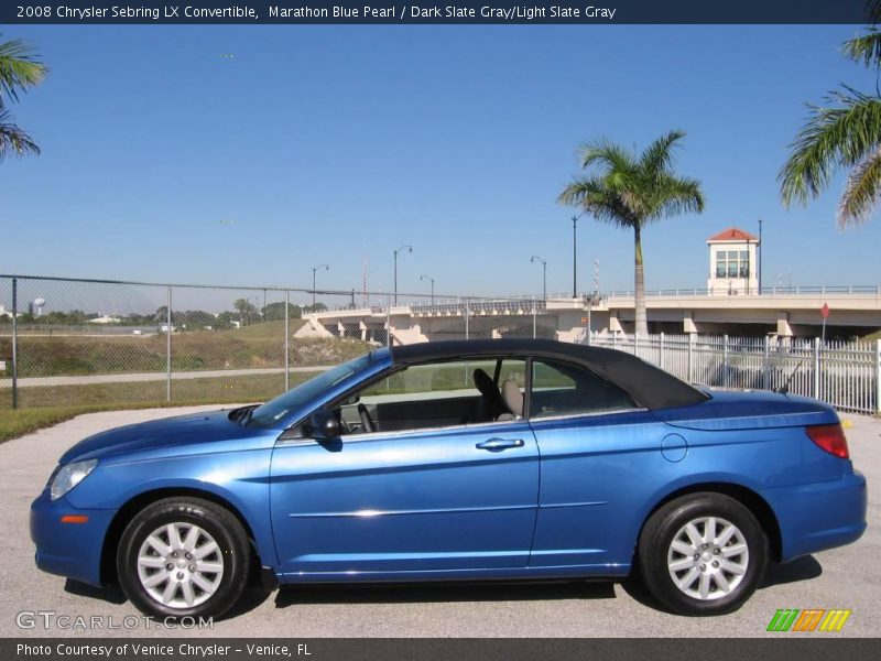 Marathon Blue Pearl / Dark Slate Gray/Light Slate Gray 2008 Chrysler Sebring LX Convertible