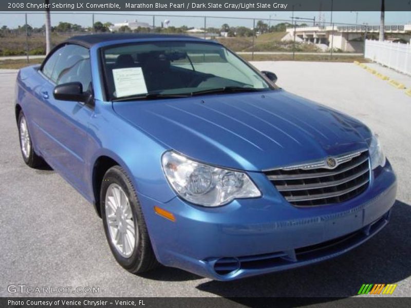 Marathon Blue Pearl / Dark Slate Gray/Light Slate Gray 2008 Chrysler Sebring LX Convertible