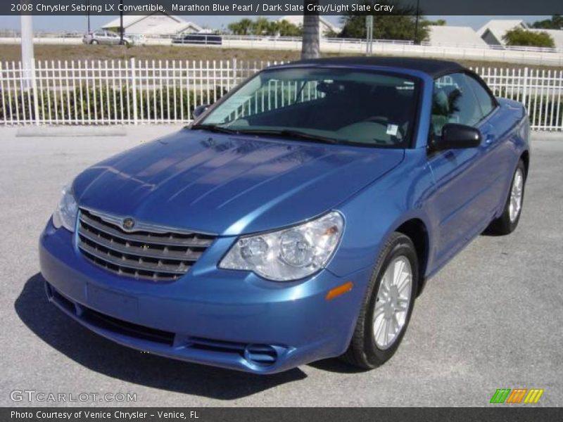 Marathon Blue Pearl / Dark Slate Gray/Light Slate Gray 2008 Chrysler Sebring LX Convertible