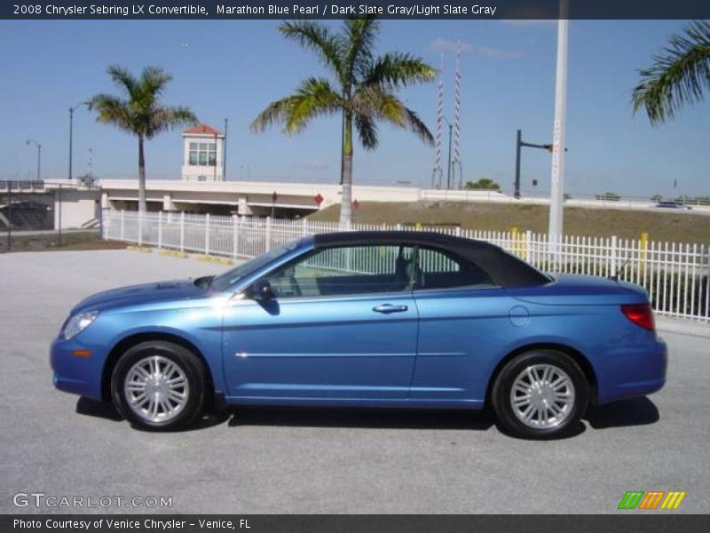 Marathon Blue Pearl / Dark Slate Gray/Light Slate Gray 2008 Chrysler Sebring LX Convertible