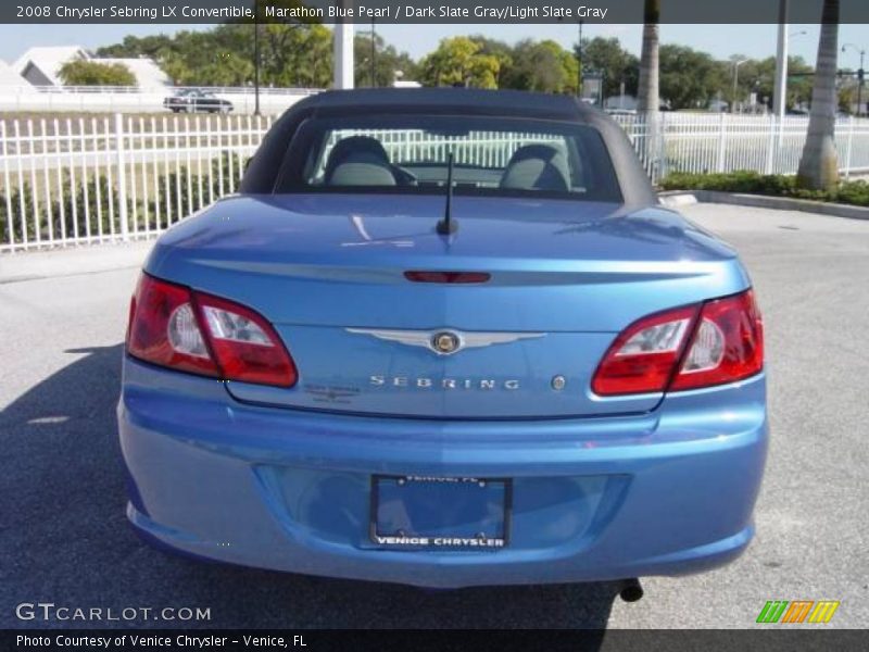 Marathon Blue Pearl / Dark Slate Gray/Light Slate Gray 2008 Chrysler Sebring LX Convertible