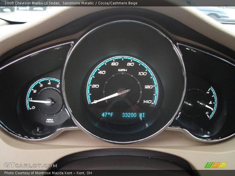 Sandstone Metallic / Cocoa/Cashmere Beige 2008 Chevrolet Malibu LS Sedan