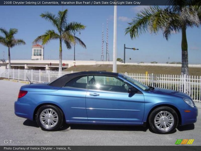 Marathon Blue Pearl / Dark Slate Gray/Light Slate Gray 2008 Chrysler Sebring LX Convertible