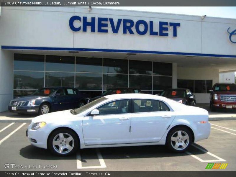 Summit White / Cocoa/Cashmere 2009 Chevrolet Malibu LT Sedan
