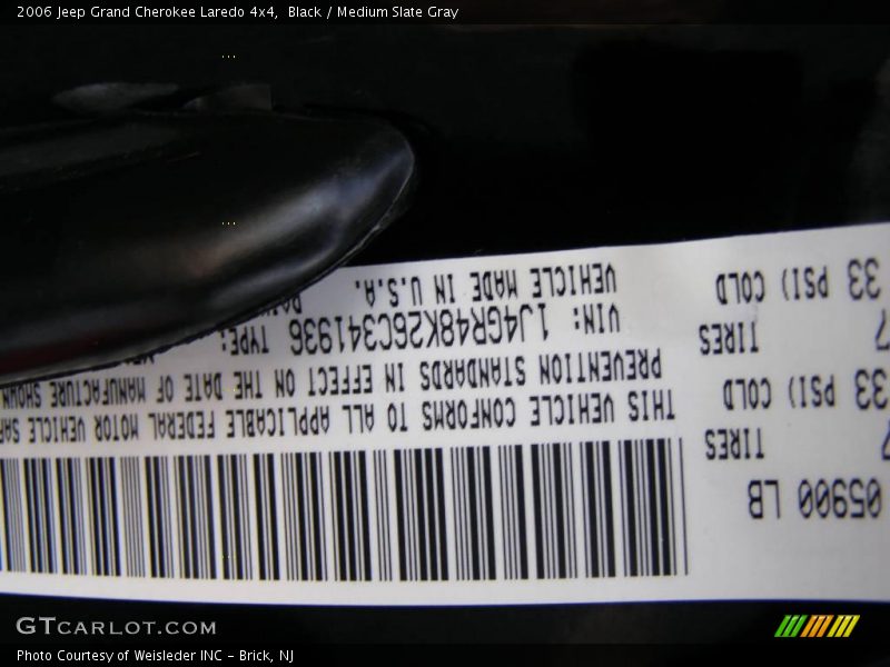 Black / Medium Slate Gray 2006 Jeep Grand Cherokee Laredo 4x4