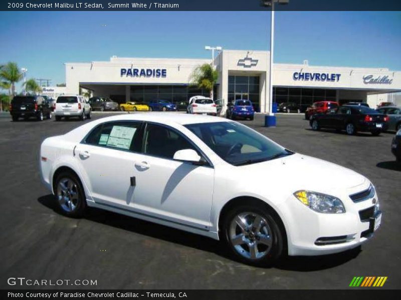 Summit White / Titanium 2009 Chevrolet Malibu LT Sedan