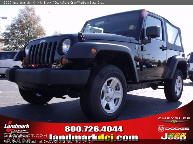 Black / Dark Slate Gray/Medium Slate Gray 2009 Jeep Wrangler X 4x4