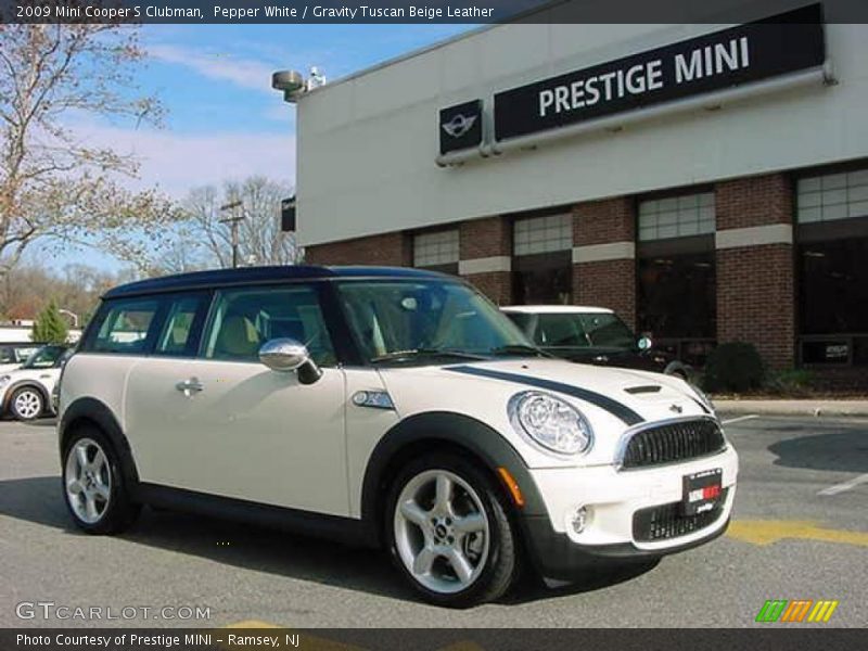 Pepper White / Gravity Tuscan Beige Leather 2009 Mini Cooper S Clubman