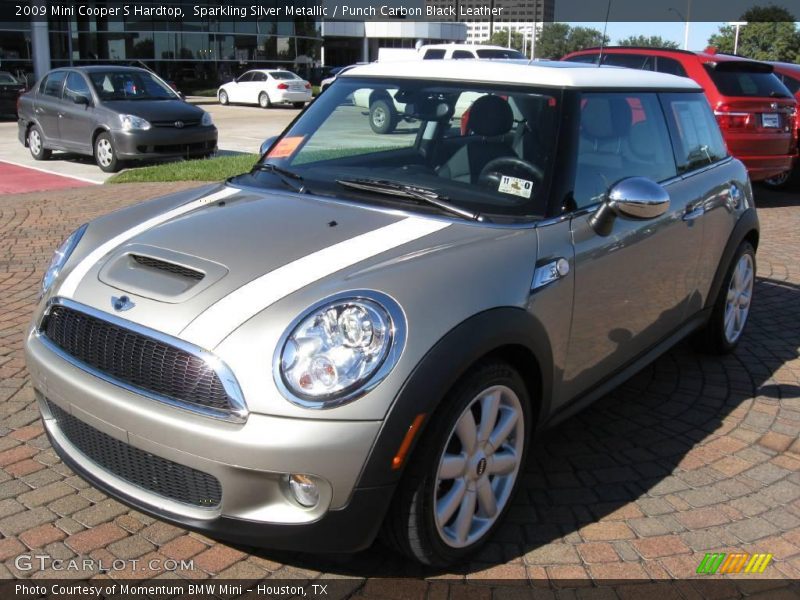 Sparkling Silver Metallic / Punch Carbon Black Leather 2009 Mini Cooper S Hardtop