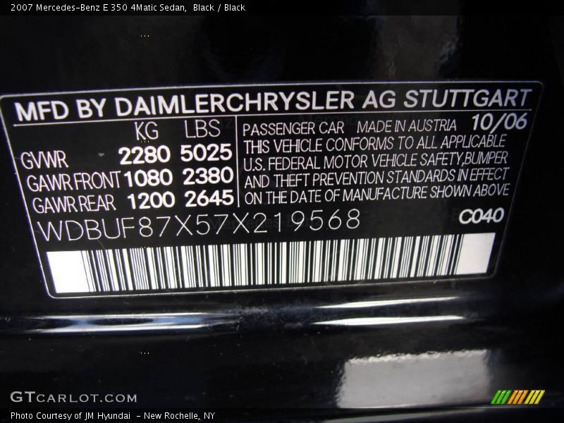 Black / Black 2007 Mercedes-Benz E 350 4Matic Sedan