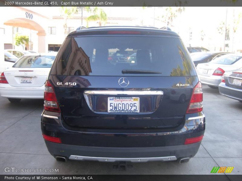 Capri Blue Metallic / Ash Grey 2007 Mercedes-Benz GL 450