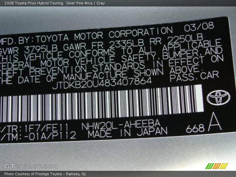 Silver Pine Mica / Gray 2008 Toyota Prius Hybrid Touring