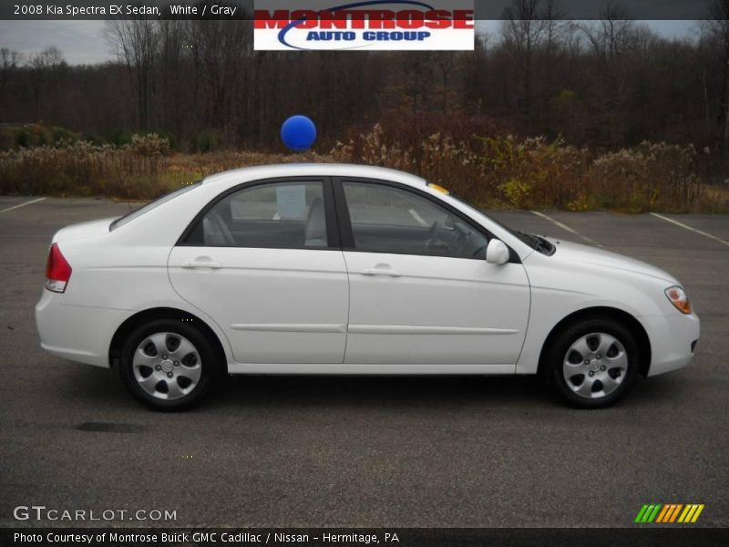White / Gray 2008 Kia Spectra EX Sedan