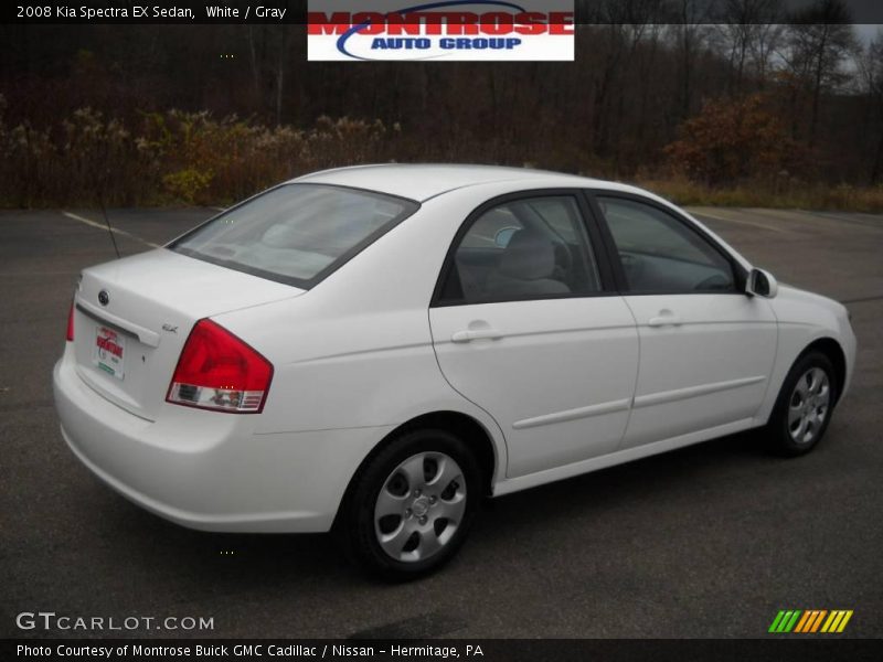 White / Gray 2008 Kia Spectra EX Sedan