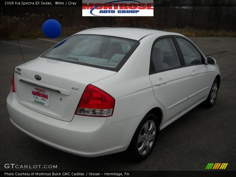 White / Gray 2008 Kia Spectra EX Sedan