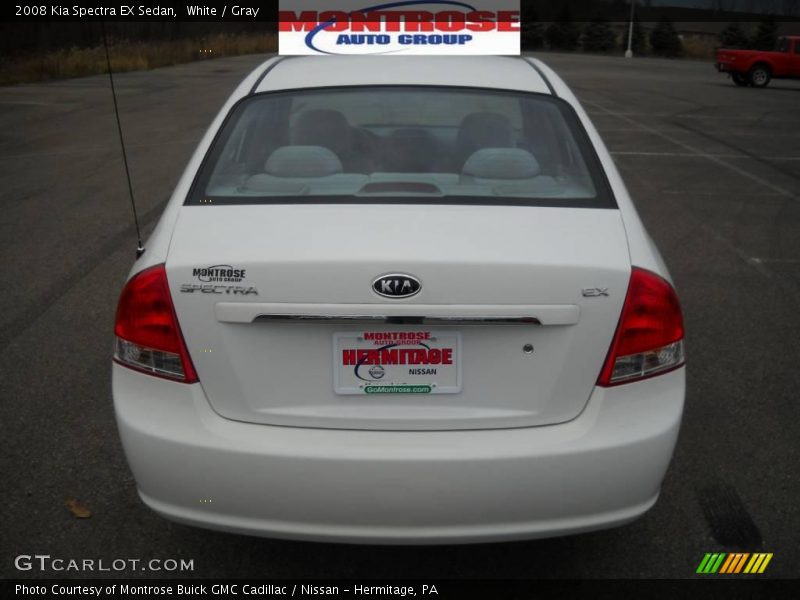 White / Gray 2008 Kia Spectra EX Sedan