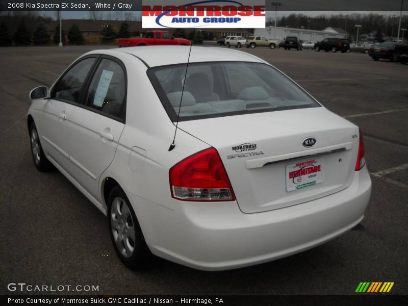 White / Gray 2008 Kia Spectra EX Sedan
