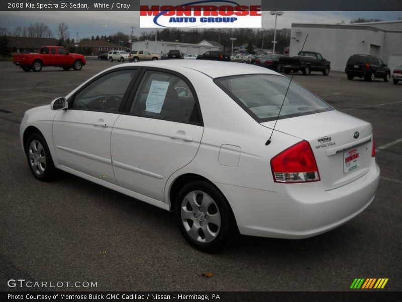 White / Gray 2008 Kia Spectra EX Sedan