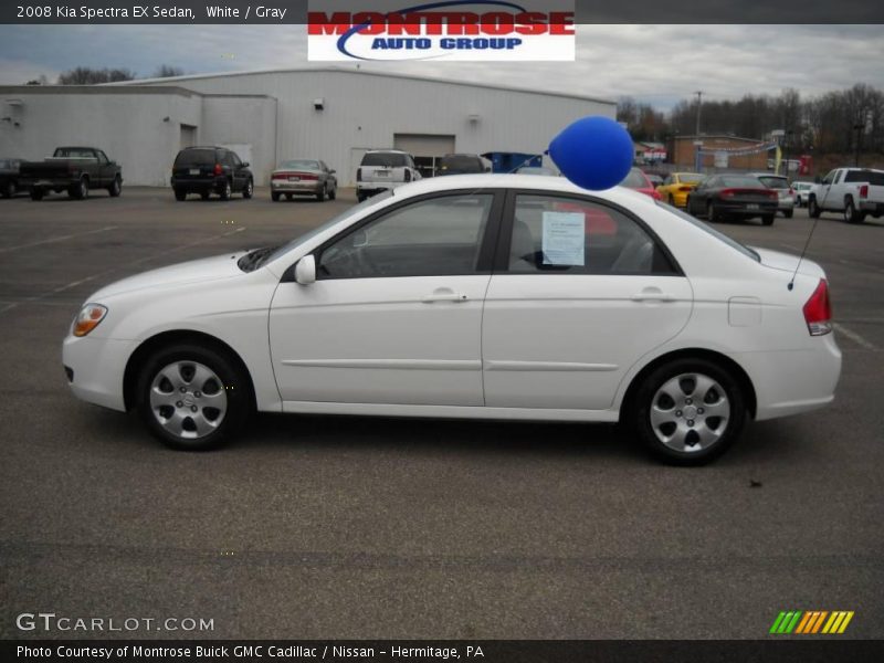 White / Gray 2008 Kia Spectra EX Sedan