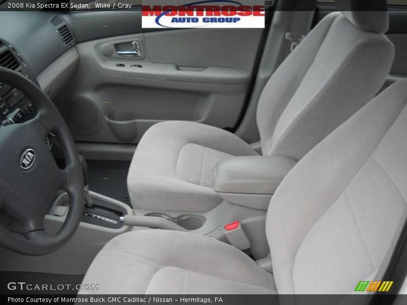White / Gray 2008 Kia Spectra EX Sedan
