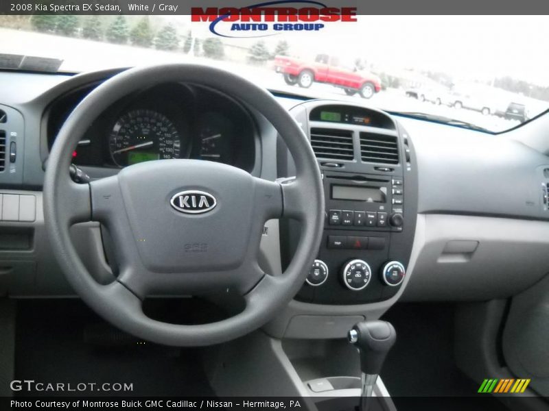 White / Gray 2008 Kia Spectra EX Sedan