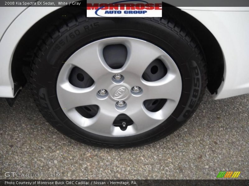 White / Gray 2008 Kia Spectra EX Sedan