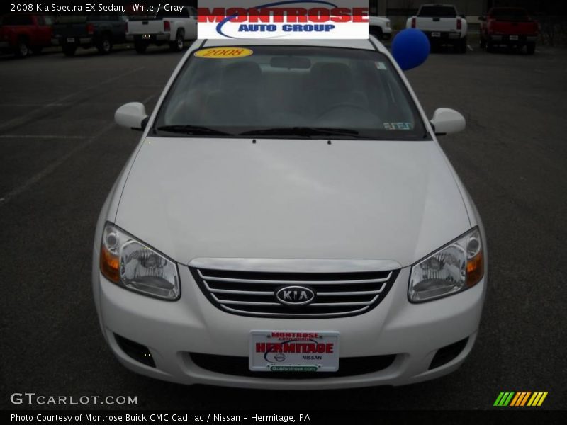 White / Gray 2008 Kia Spectra EX Sedan