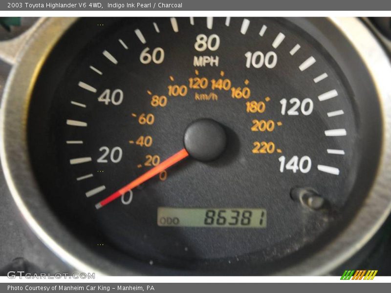 Indigo Ink Pearl / Charcoal 2003 Toyota Highlander V6 4WD