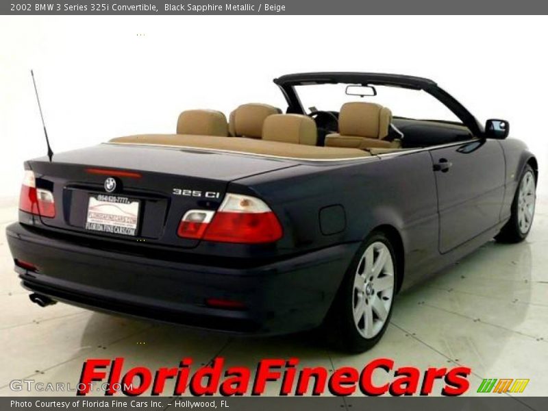 Black Sapphire Metallic / Beige 2002 BMW 3 Series 325i Convertible