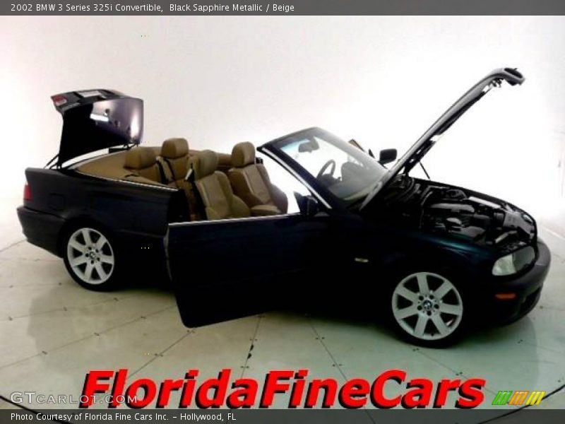 Black Sapphire Metallic / Beige 2002 BMW 3 Series 325i Convertible