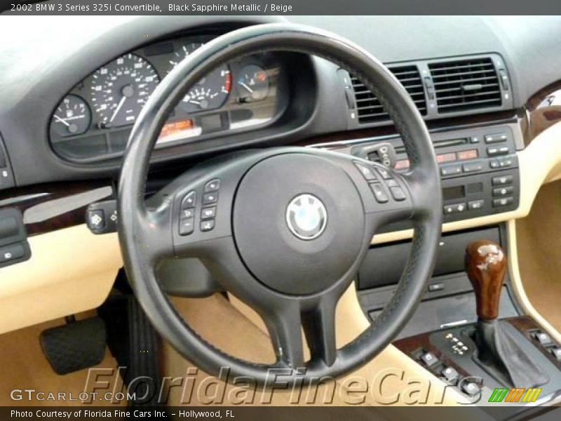 Black Sapphire Metallic / Beige 2002 BMW 3 Series 325i Convertible