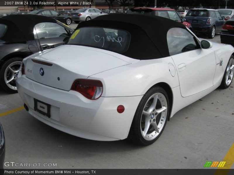 Alpine White / Black 2007 BMW Z4 3.0si Roadster