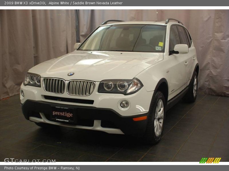 Alpine White / Saddle Brown Nevada Leather 2009 BMW X3 xDrive30i