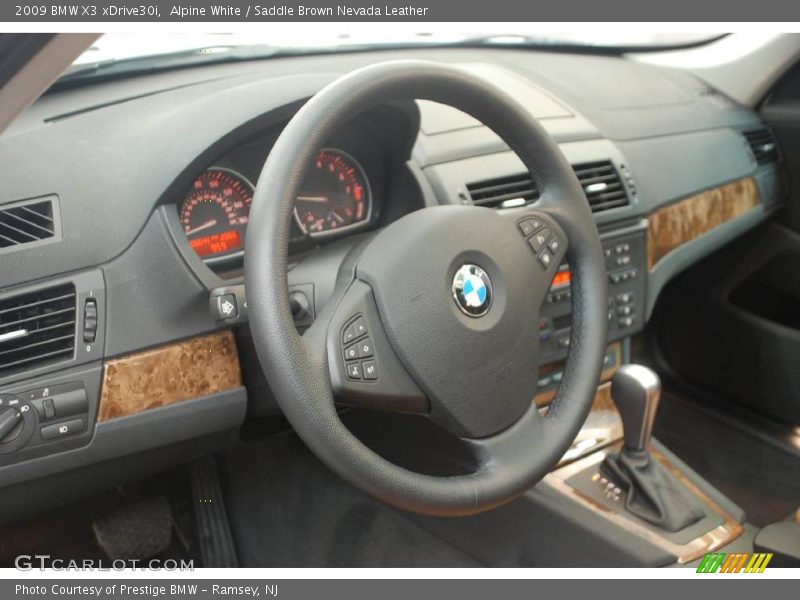 Alpine White / Saddle Brown Nevada Leather 2009 BMW X3 xDrive30i