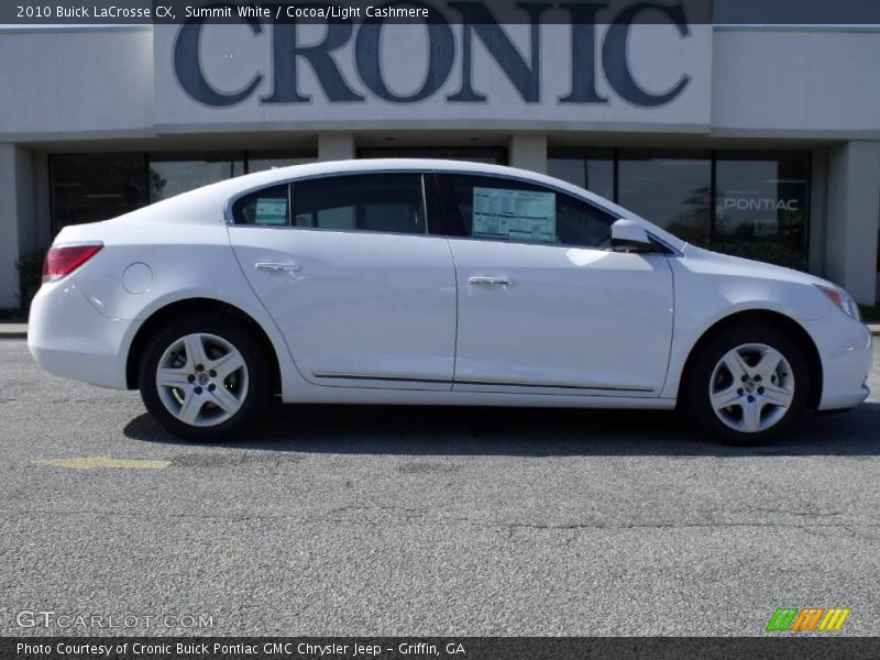 Summit White / Cocoa/Light Cashmere 2010 Buick LaCrosse CX