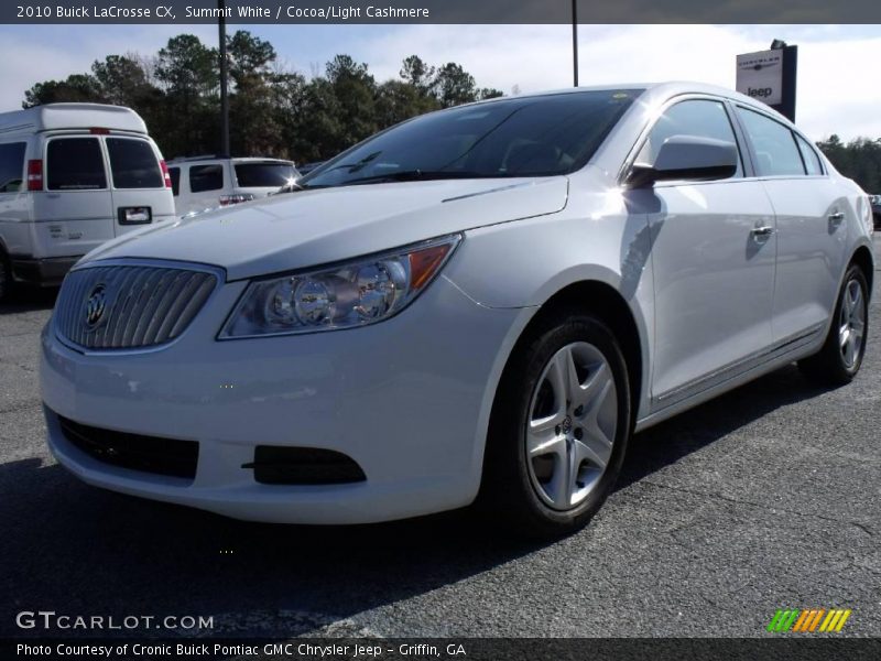 Summit White / Cocoa/Light Cashmere 2010 Buick LaCrosse CX