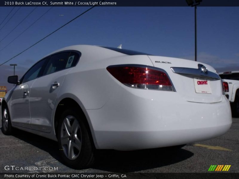 Summit White / Cocoa/Light Cashmere 2010 Buick LaCrosse CX